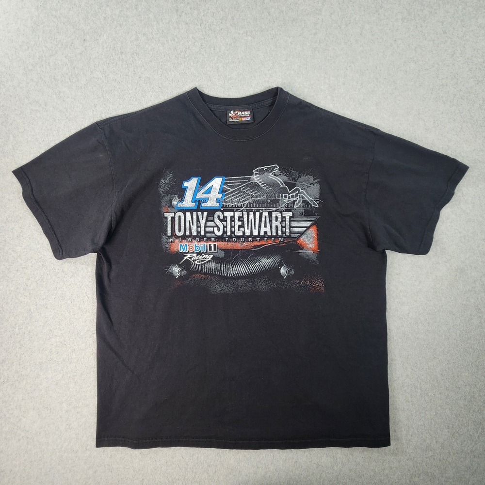 Tony Stewart #14 NASCAR T-Shirt Adult XL Black Mobile 1 Racing Chase Authentic